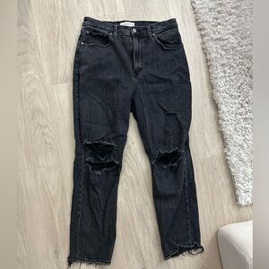 Abercrombie & Fitch high rise black ripped jeans